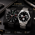 Analog Watch & Bracelet Combo for Men & Boys | Black Round Dial Quartz Watch Set | PU Strap | Stainless Steel Case | 2-Piece Combo