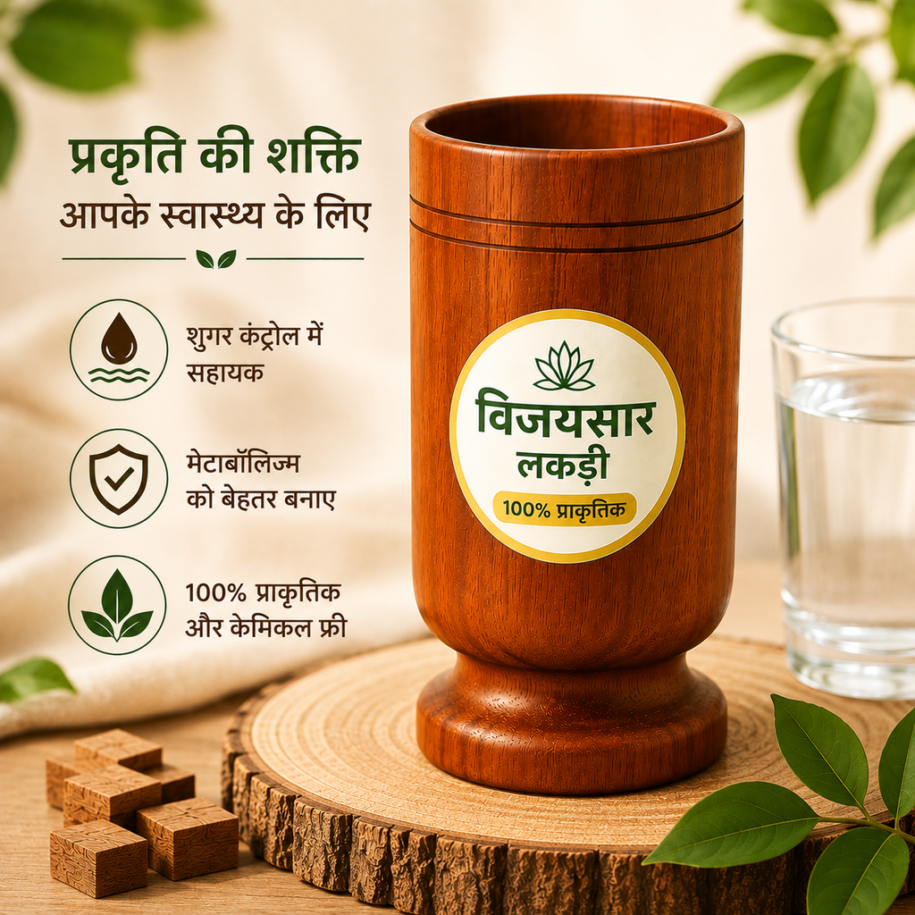 Vijaysar Wood Glass for Sugar Control