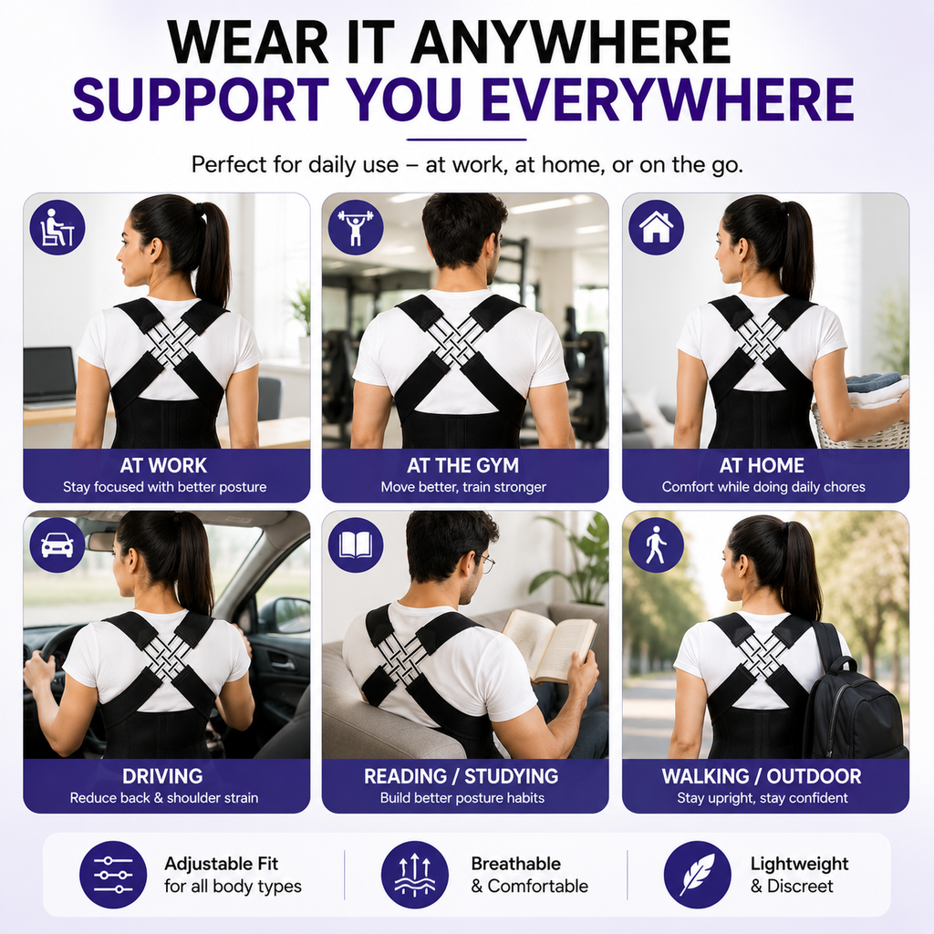 Back Brace Posture Corrector for Men and Women,Adjustable Back Posture Belt Invisible