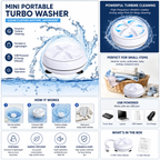 Portable Washing Machine, Mini Ultrasonic Washing Machine 3 in 1 Dishwashers Ultrasonic Waves Suitable for Home