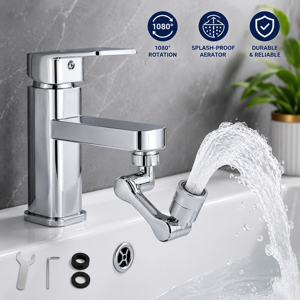 2 Mode Splash Filter Kitchen Tap Extended Faucet