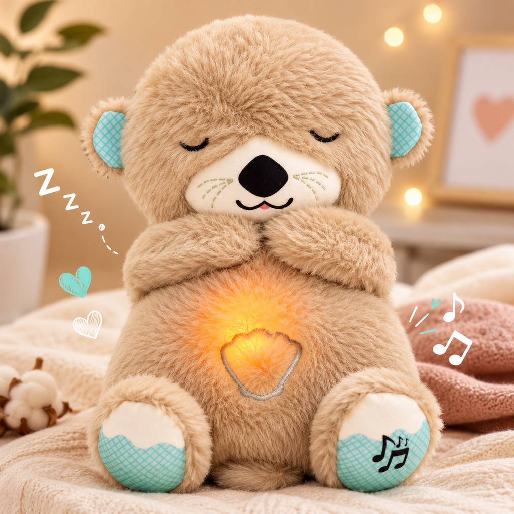 Music Otter Education of Sound and Light Soothing Sound Sleep Otter Baby Put to Sleep Music Breathing Teddy Bear