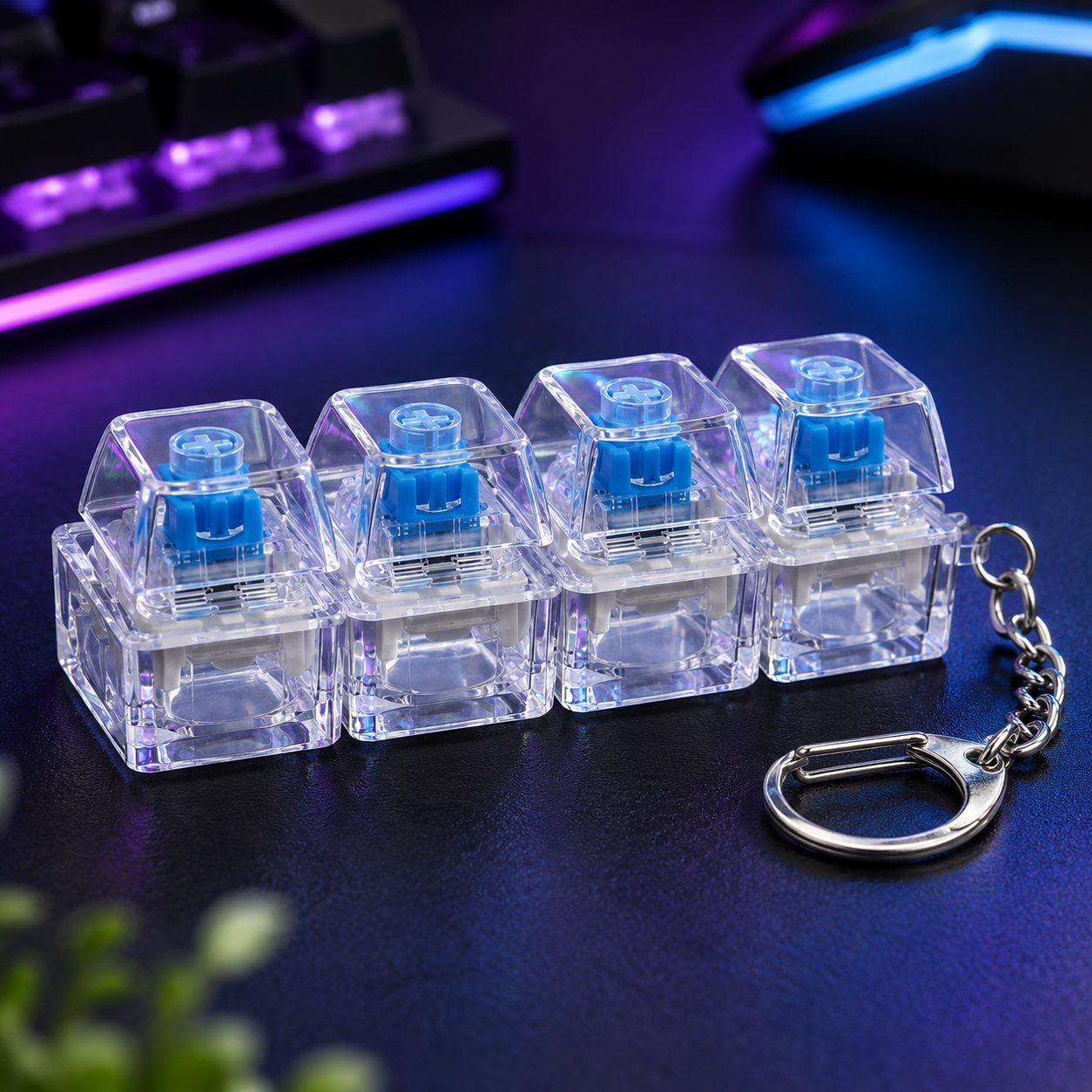 4 in 1 Keyboard Fidget Toy Fidget Keyboard Clicker with LED