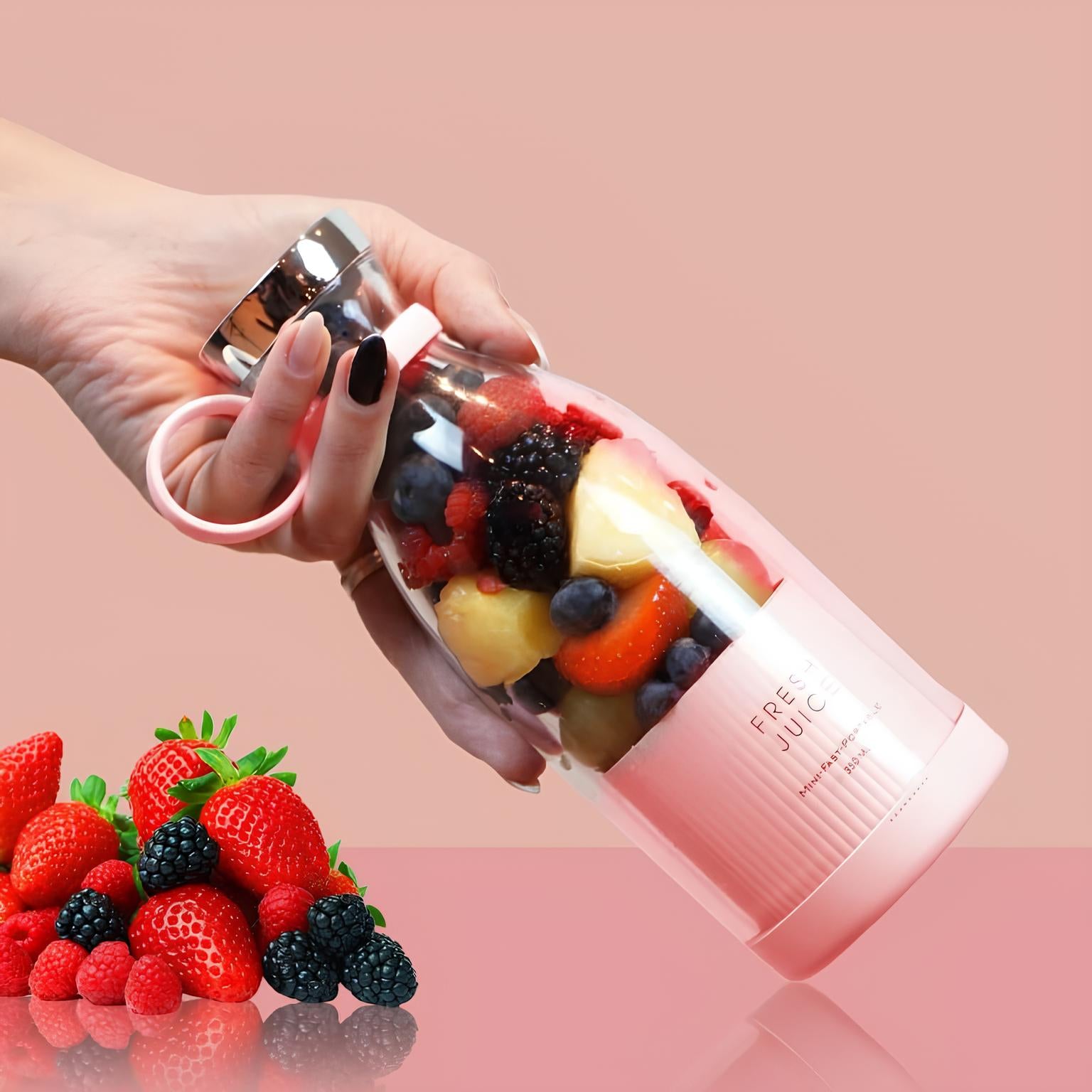 Portable USB Rechargeable Mini Blender Bottle – 420ml Personal Juicer Mixer