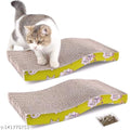 Scratcher Board with a Curved Wave Design for Pet (Multicolor, Pack of 2)