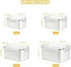 Refrigerator Storage Containers Boxes with Airtight Lid/Kitchen Fridge Organizers for Fruits & Vegetables Pack of 4